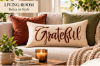 Grateful Autumn Lumbar Pillow Cover – Fall Decorative Accent Cushion– Pack of 2