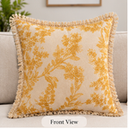Botanical Haven Hand Block Printed Cotton Cushion Cover