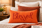 Blessed Autumn Lumbar Pillow Cover – Fall Decorative Accent Cushion - pack of 2
