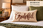 Grateful Autumn Lumbar Pillow Cover – Fall Decorative Accent Cushion– Pack of 2