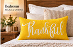 Thankful Autumn Lumbar Pillow Cover – Fall Decorative Accent Cushion– Pack of 2