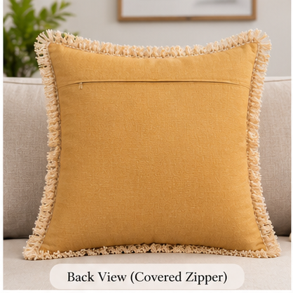 Botanical Haven Hand Block Printed Cotton Cushion Cover