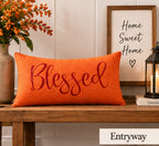 Blessed Autumn Lumbar Pillow Cover – Fall Decorative Accent Cushion - pack of 2