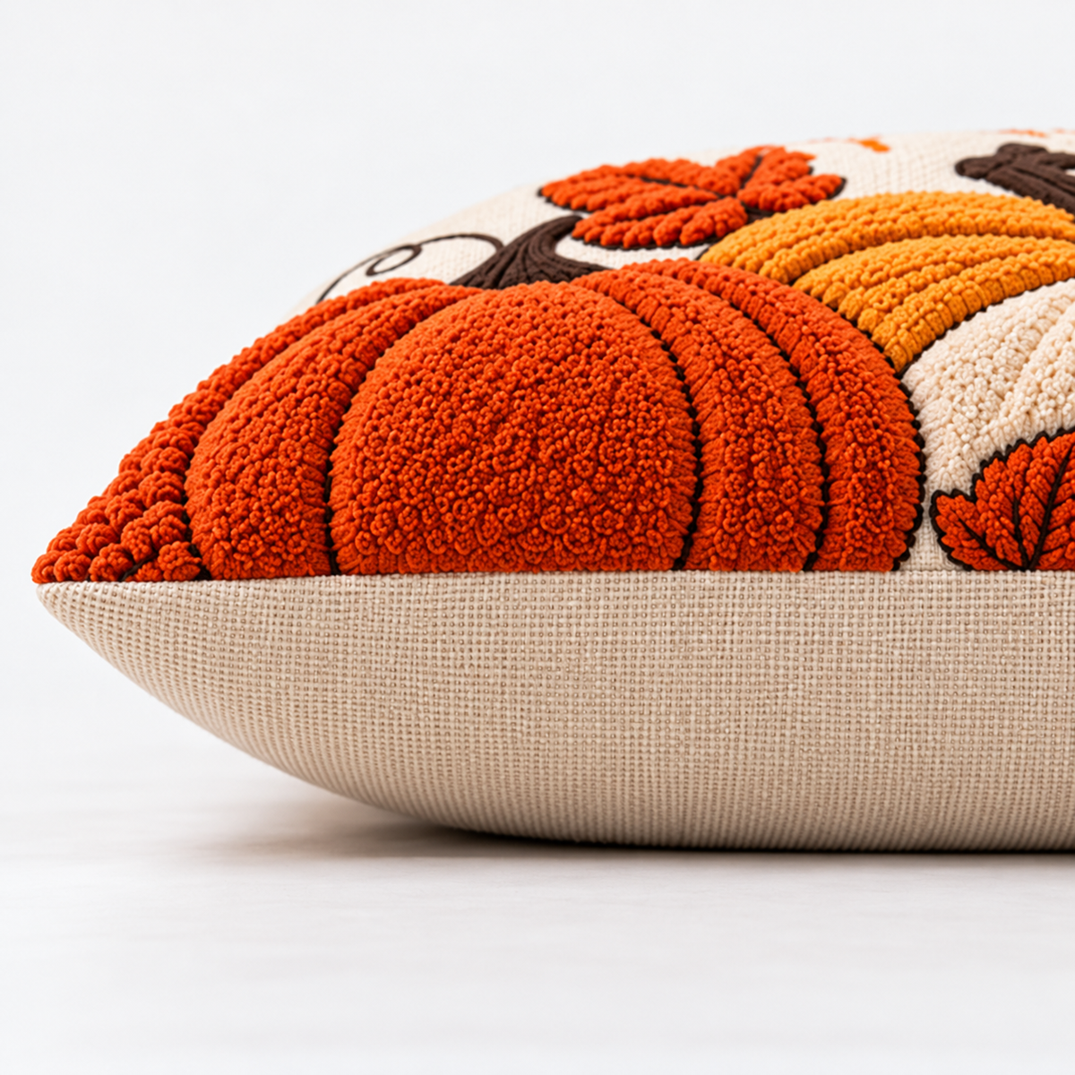 Hello Pumpkin Fall Embroidered Throw Pillow Cover – Autumn Harvest Décor- pack of 2