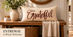 Grateful Autumn Lumbar Pillow Cover – Fall Decorative Accent Cushion– Pack of 2