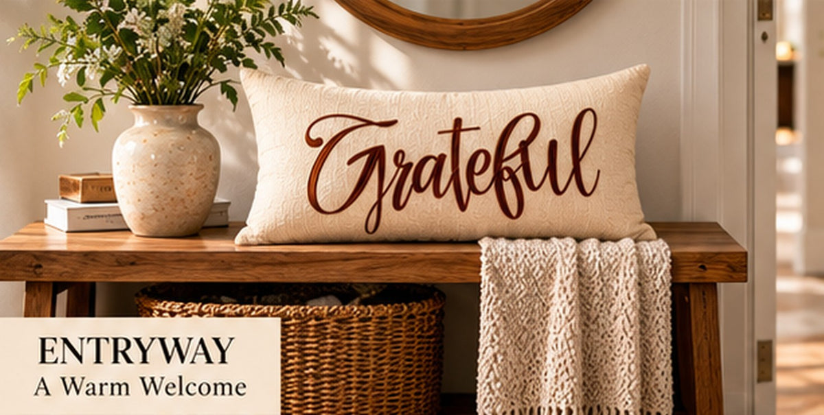 Grateful Autumn Lumbar Pillow Cover – Fall Decorative Accent Cushion– Pack of 2