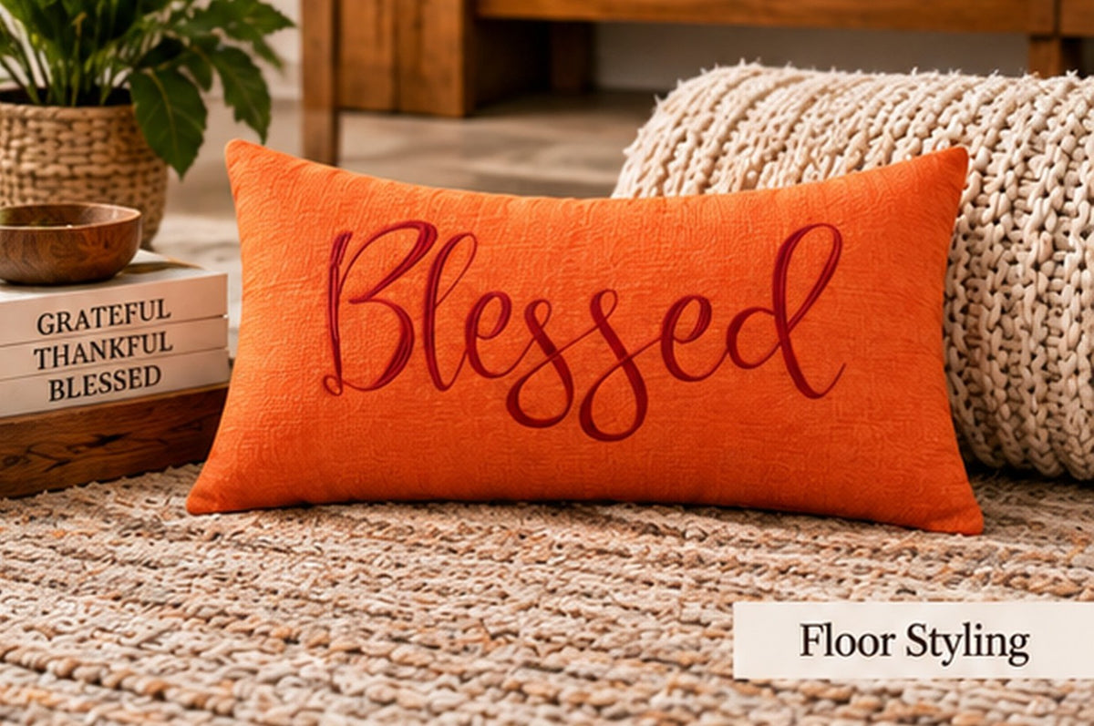 Blessed Autumn Lumbar Pillow Cover – Fall Decorative Accent Cushion - pack of 2