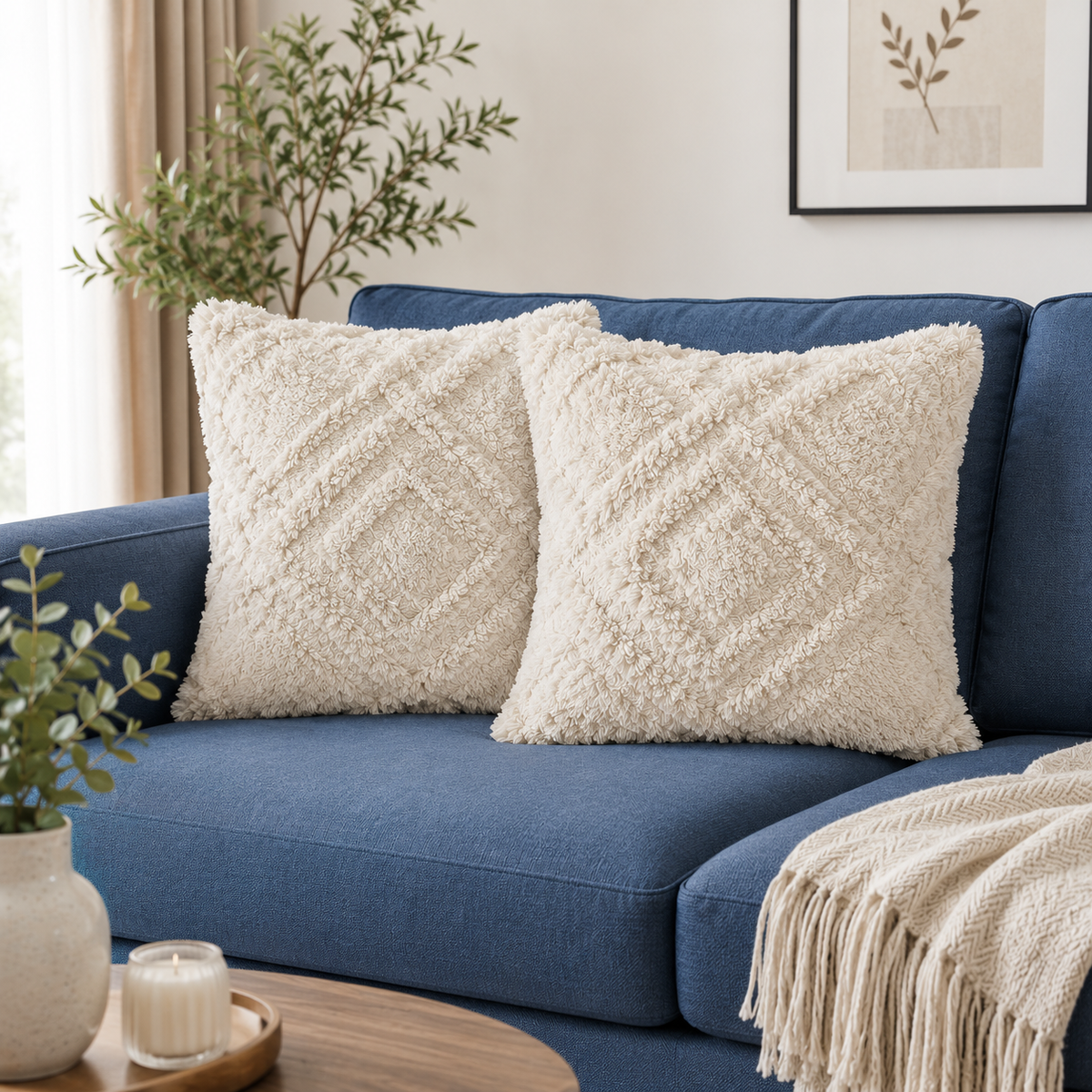 Diamond Drift Tufted Cushion Cover