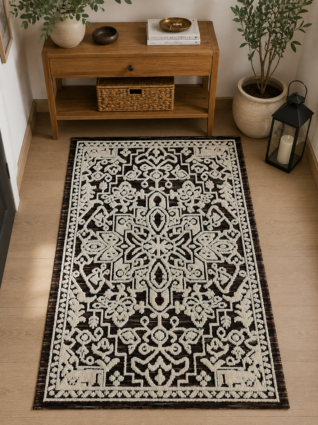 Royal Mocha Damask Rug