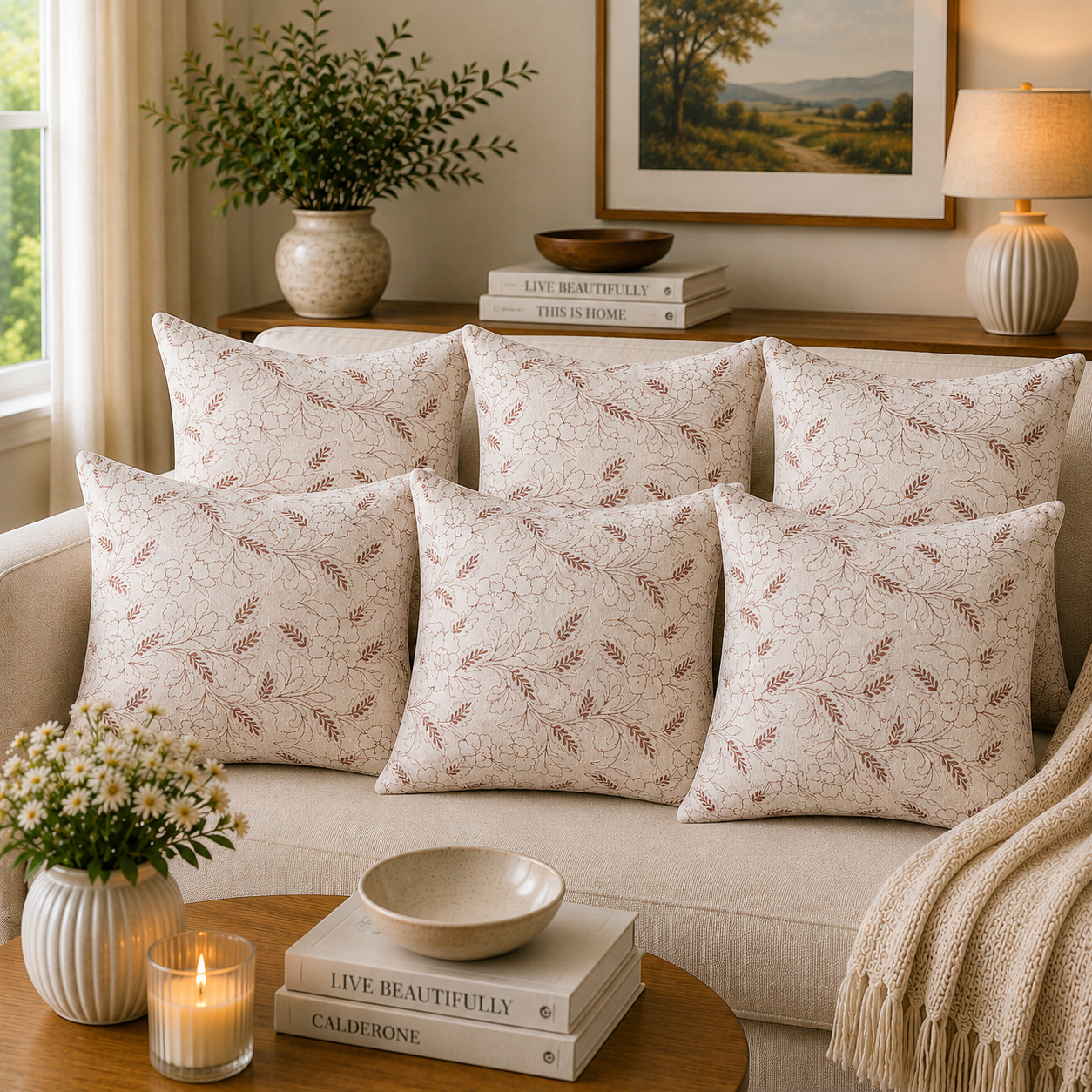 Honeyvine brown Cushion Cover