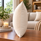 Artisan Weave Handwoven Cotton Throw Pillow Cover