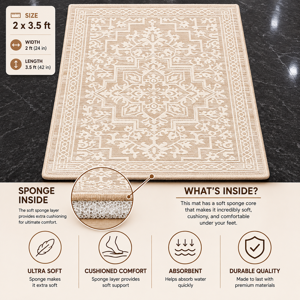 Ivory Elegance Bath Rug