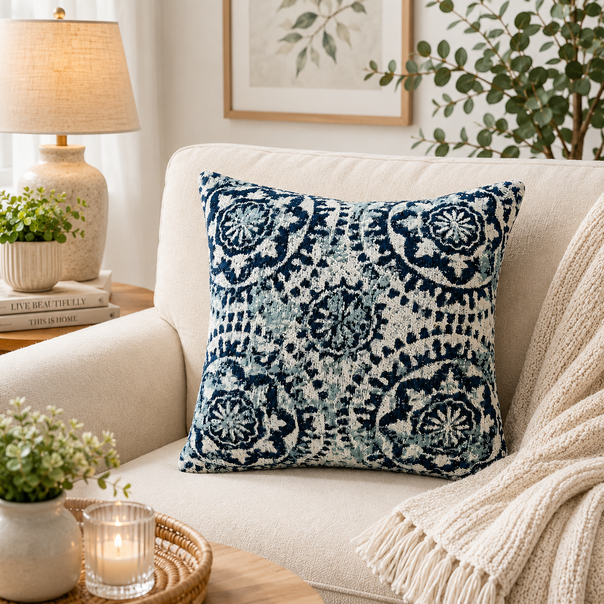 Royal Tapestry Cotton Cushion Covers – Handwoven Indian Design