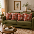 Handcrafted Garden Embroidered Linen Cushion Cover