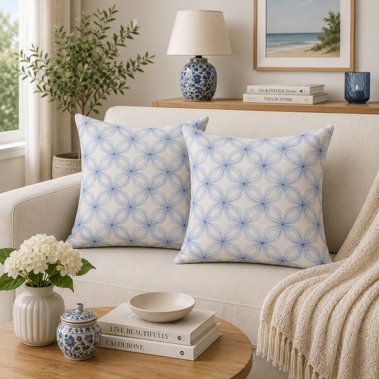 Floral Geometry Luxe Blue