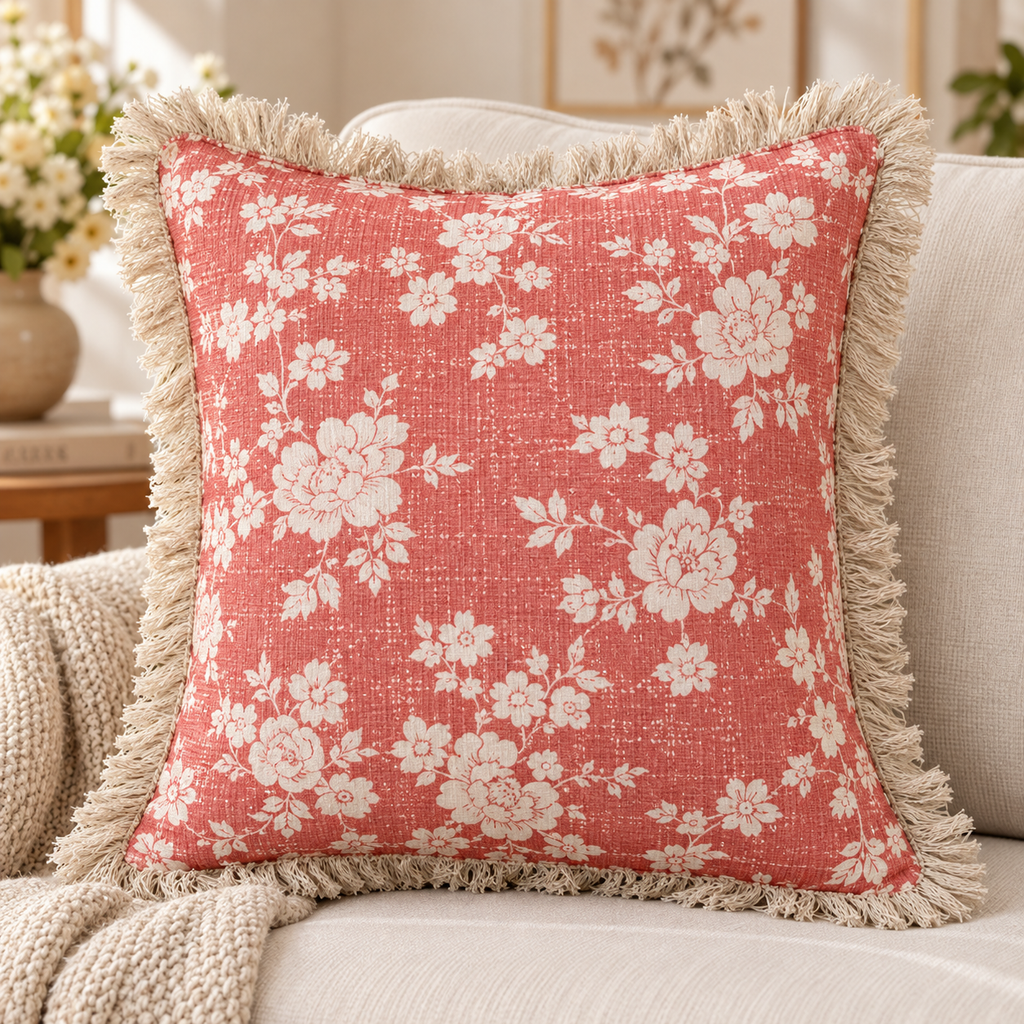 Botanique Double Layer Cotton Cushion Cover – Hand Block Printed