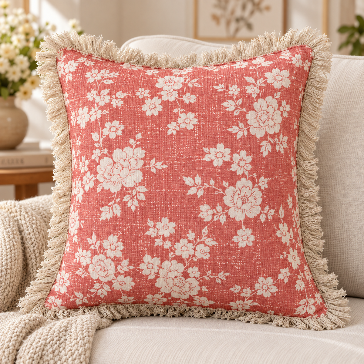 Botanique Double Layer Cotton Cushion Cover – Hand Block Printed