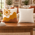 Desert Sunrise Tufted Decorative Cotton Cushion Cover