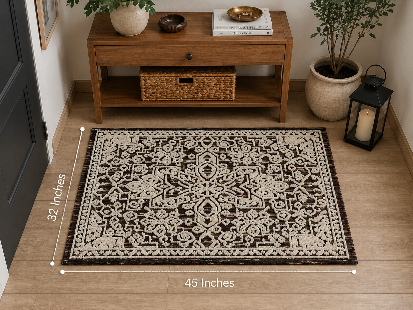 Royal Mocha Damask Rug