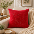 Scarlet Elegance Velvet Cushion Cover-Decorative Throw Pillow Cover