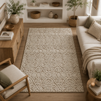 Ivory Damask Elegance Rug