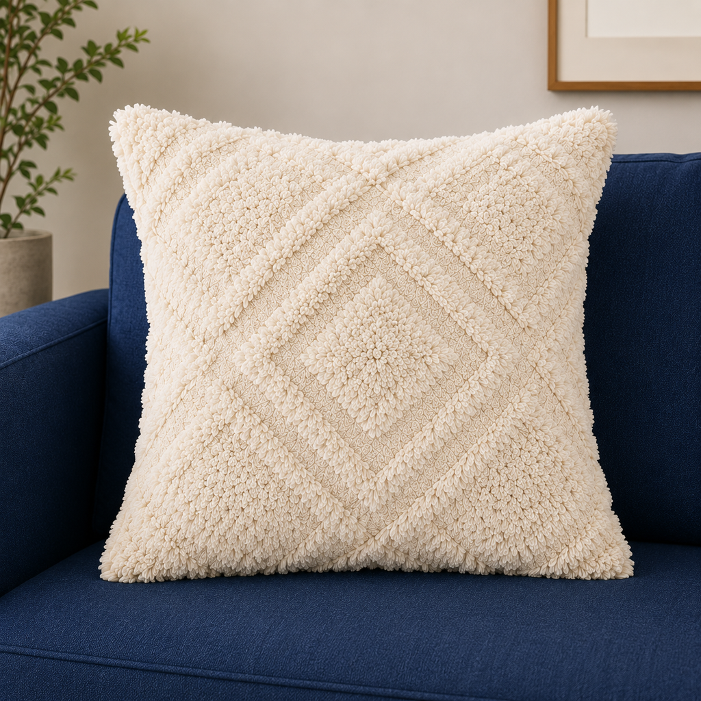 Diamond Drift Tufted Cushion Cover