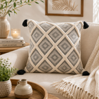 Boho Diamond Tufted Cotton Cushion Covers