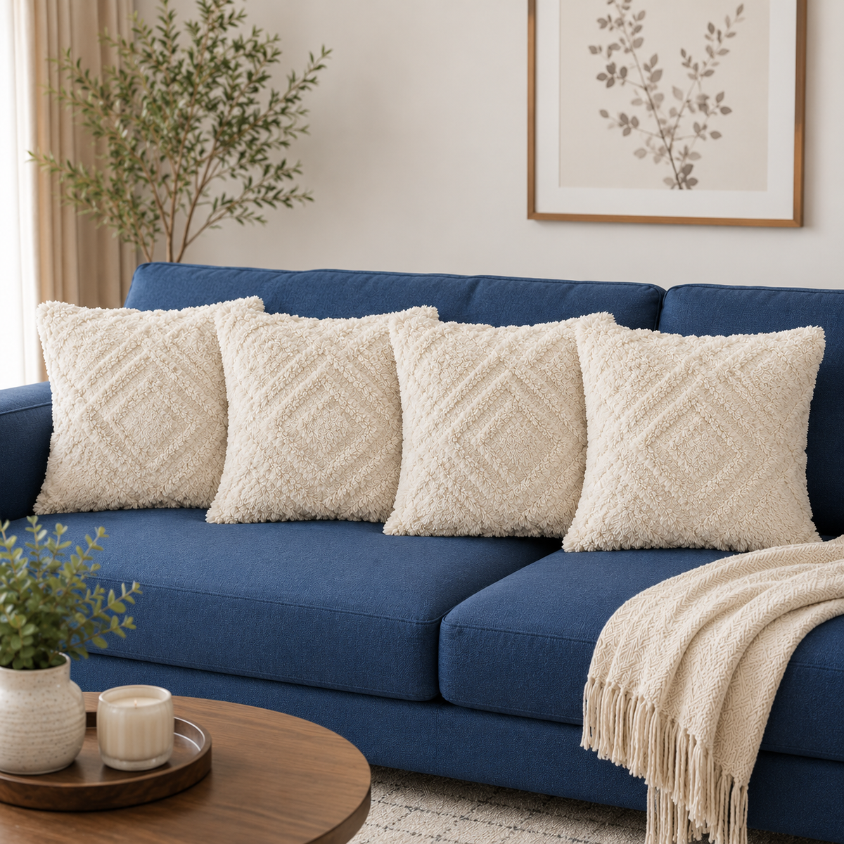 Diamond Drift Tufted Cushion Cover