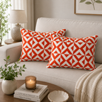 Desert Ember Geometric Cotton Cushion Cover