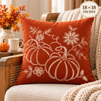 Pumpkin Harvest Throw Cushion Cover – Autumn Fall Decorative Accent Pillow - pack of 2