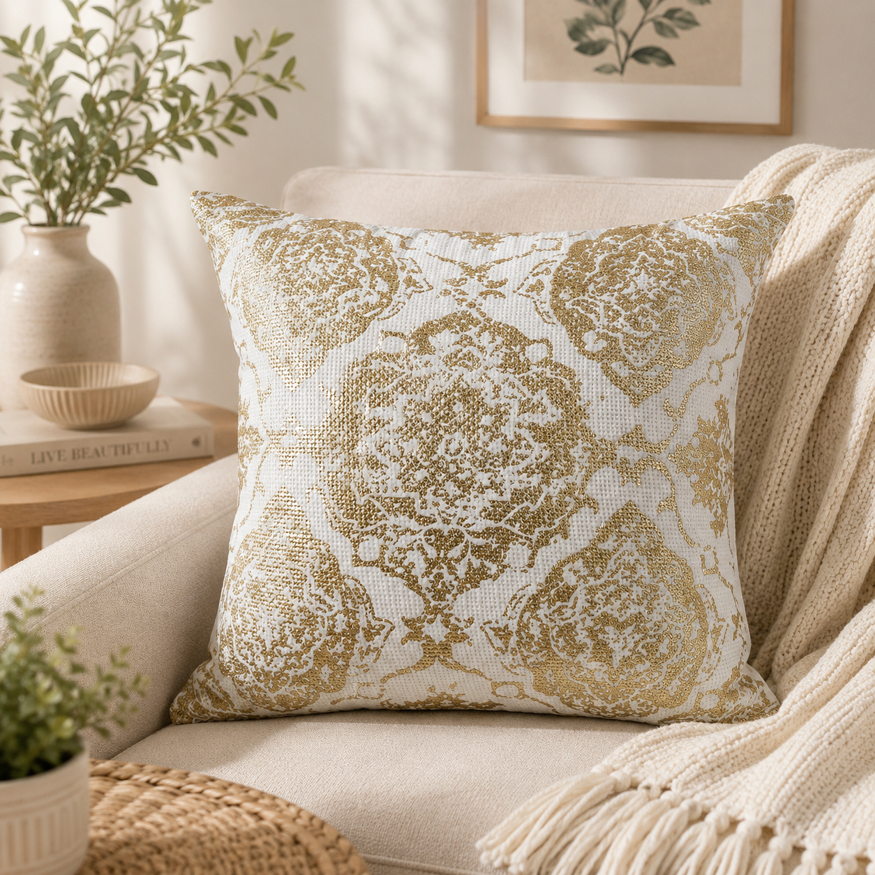 Ornate Foil Luxe Cushion Covers