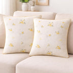 Golden Petal Whisper Cushion Cover