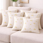 Golden Petal Whisper Cushion Cover