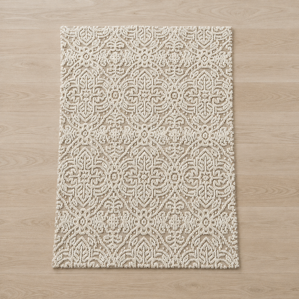 Ivory Damask Elegance Rug