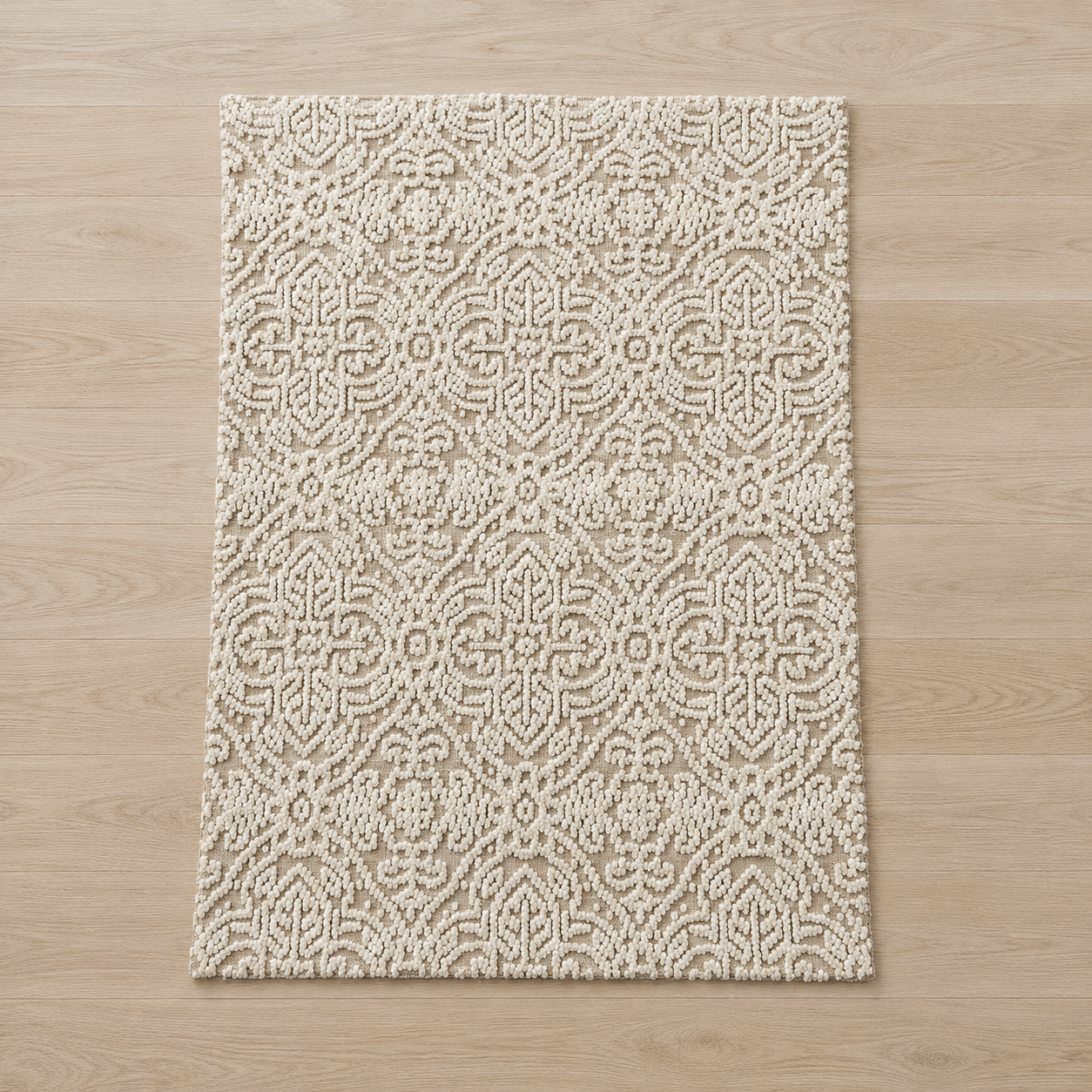 Ivory Damask Elegance Rug