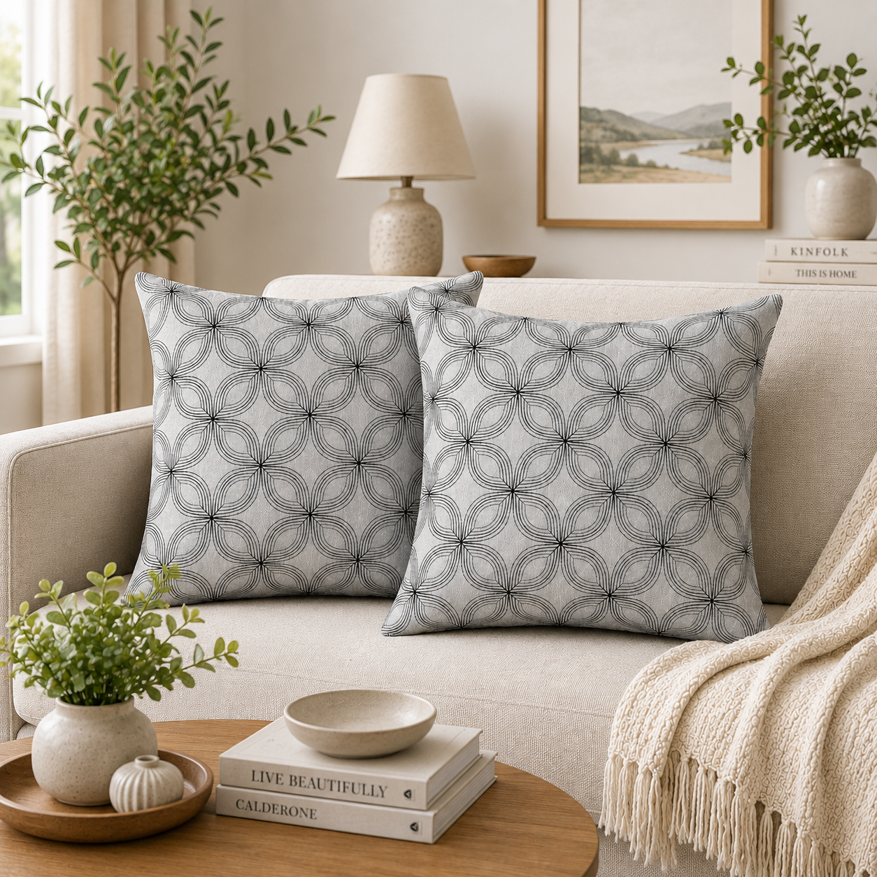 Floral Geometry Luxe Blue