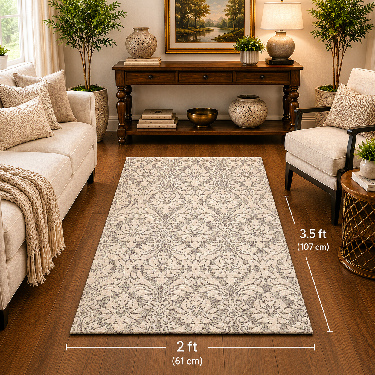 Timeless Damask Rug