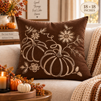Pumpkin Harvest Throw Cushion Cover – Autumn Fall Decorative Accent Pillow - pack of 2