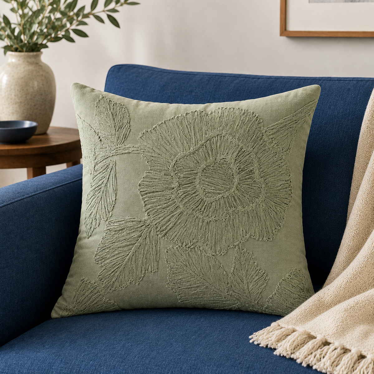 Sculpted Petals Handwoven Cushion Cover