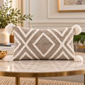 Sandstone Diamond Tufted Cotton Blend Cushion Cover