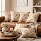 Organic cotton slub, natural botanical prints Cushion Cover