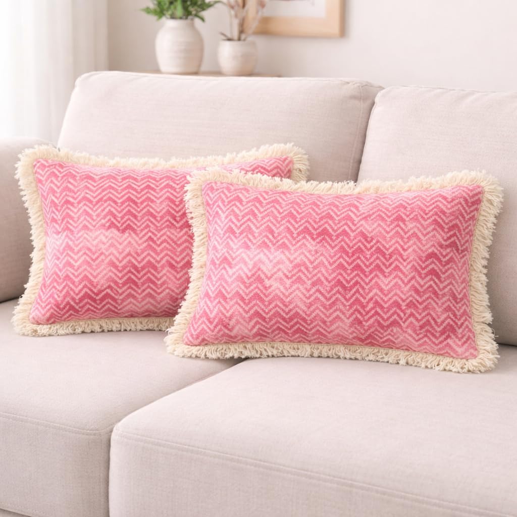 Blush Chevron Luxe Cushion