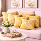 Mustard Bloom Natural Cotton Duck Cushion Cover