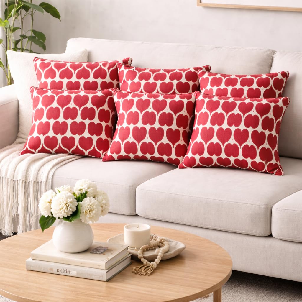 Seraphine Heart Slub Cotton Cushion Cover