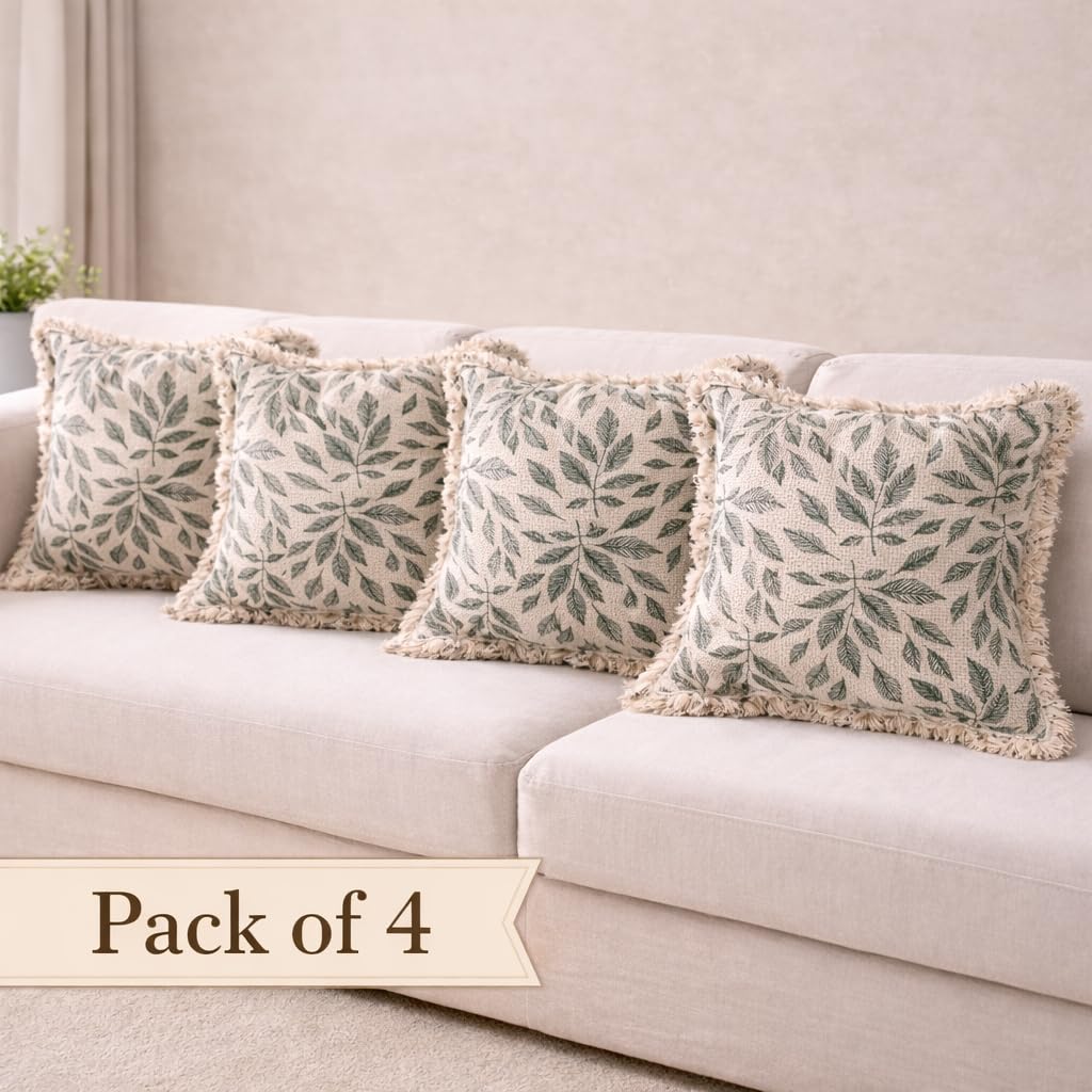 Forest Whisper Organic Cotton Slub Cushion Cover