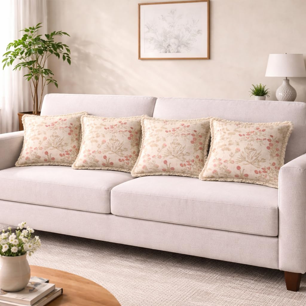 Soft Bloom Fringe Cushion Cover