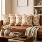 Organic cotton slub, natural botanical prints Cushion Cover