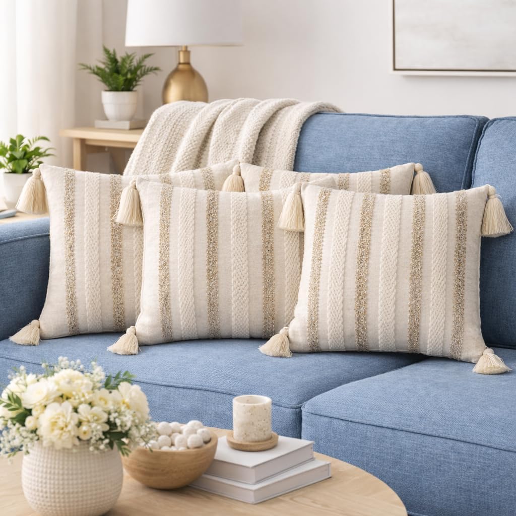 Ridge Ivory Cushion Cover