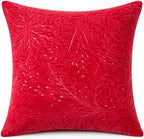 Majestic Carmine Velvet Embellishment Cushion Cover