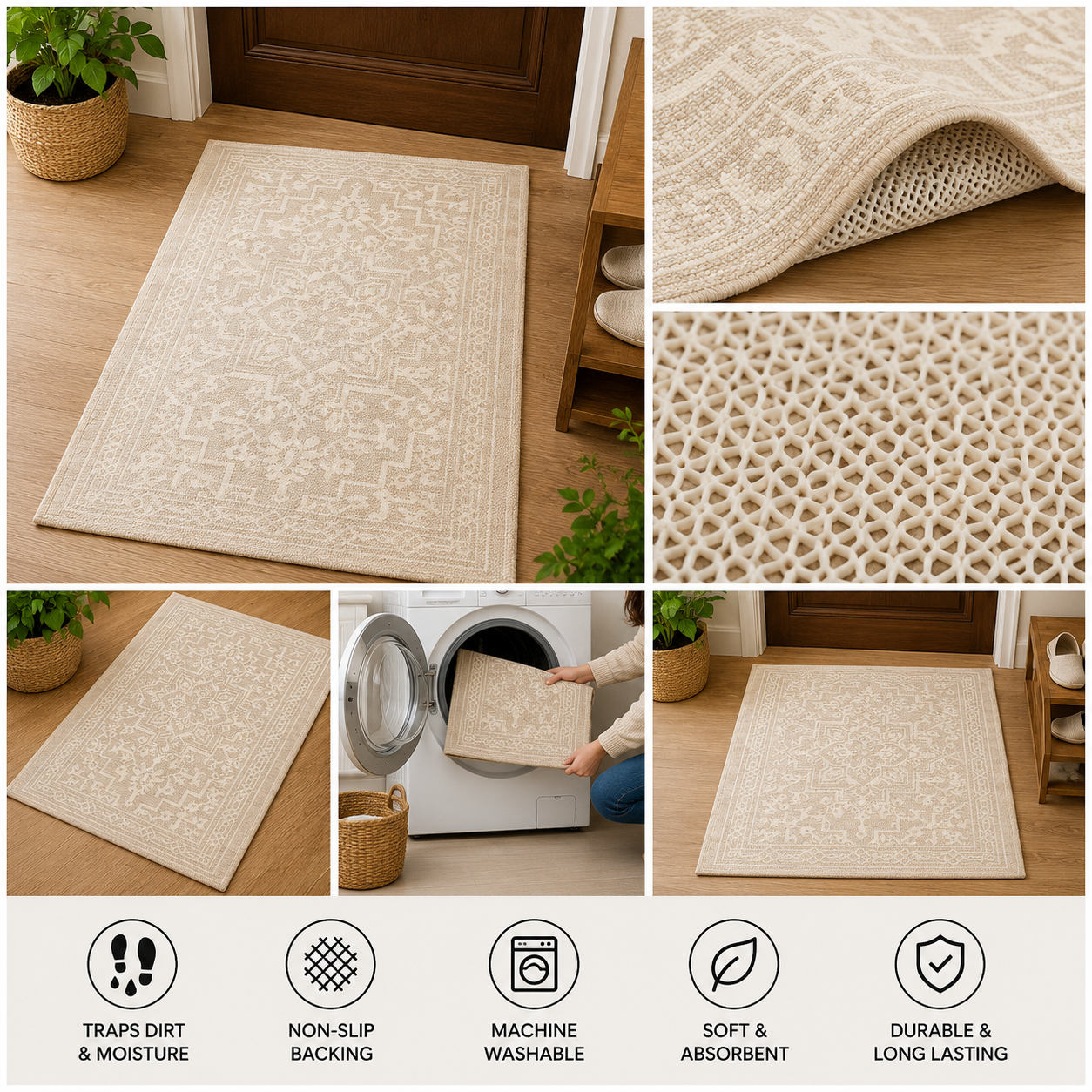 Ivory Elegance Bath Rug